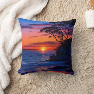 Tropical Sunset Throw Pillow