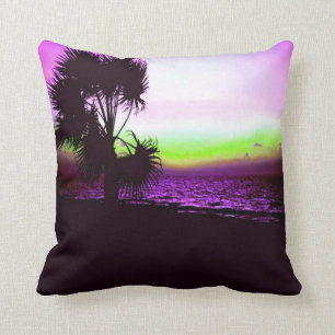 Tropical Sunset Throw Pillow