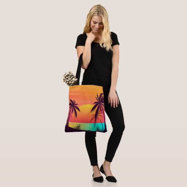 Tropical Sunset Tote Bag (On Model)