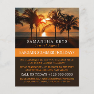 Tropical Sunset Vacation, Travel Agent Advert  Flyer
