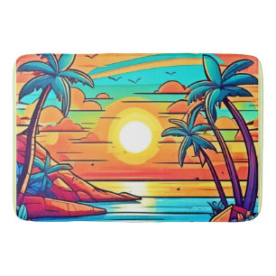 Tropical Sunset: Vivid Coast Bath Mat