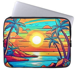 Tropical Sunset: Vivid Coast Laptop Sleeve