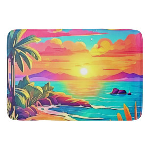 Tropical Sunset: Vivid Sky Bath Mat