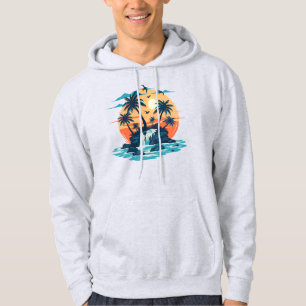 Tropical Sunset Waterfall Graphic T-Shirt Hoodie