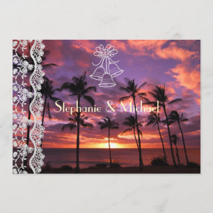 Tropical Sunset Wedding Invitation