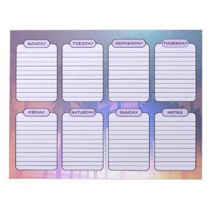 Tropical Sunset Weekly Planner Tear Away Notepad