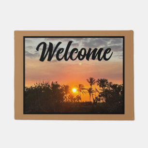 Tropical Sunset Welcome Mat