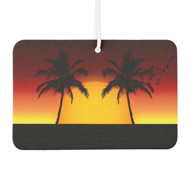 Tropical Sunset with Palm Trees Air Freshener (Front)