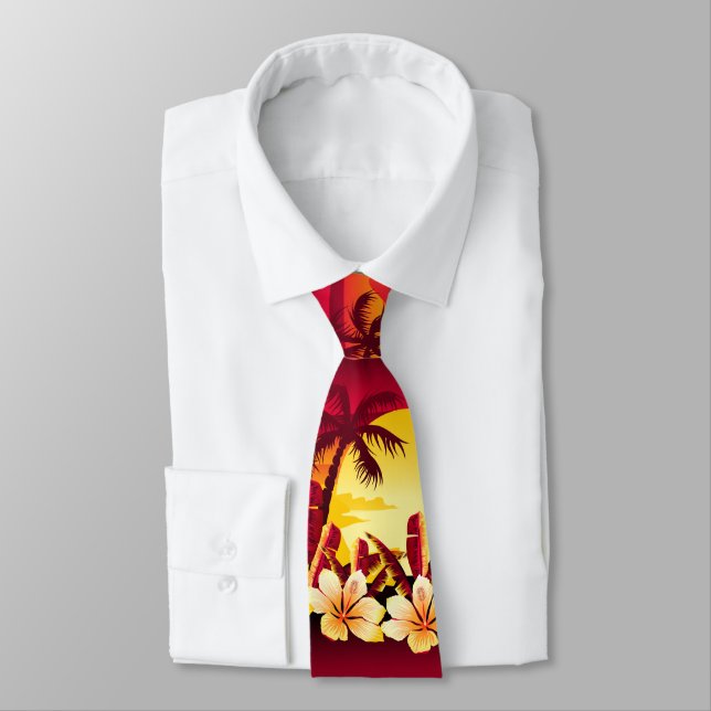 Tropical sunset with palms tie (Tied)