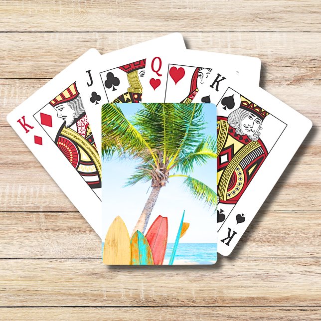Tropical Surfboard Beach Playing Cards (Creator Uploaded)