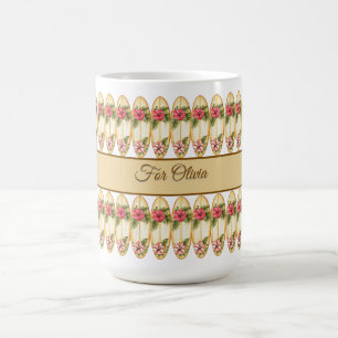 Tropical Surfboard Floral Design – Customizable Na Coffee Mug