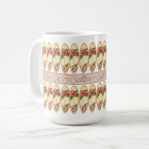 Tropical Surfboard Floral Design – Customizable Ph Coffee Mug