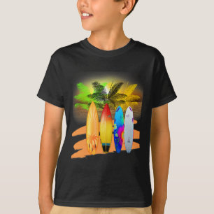 Tropical Surfboard Hawaii Beach Souvenir Surfing T-Shirt