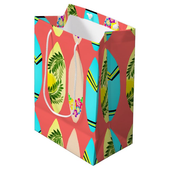 Tropical Surfboards Illustrated Medium Gift Bag (Front Angled)