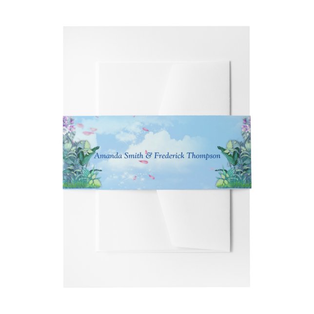 Tropical Surreal Landscape Invitation Belly Band (Front Example)