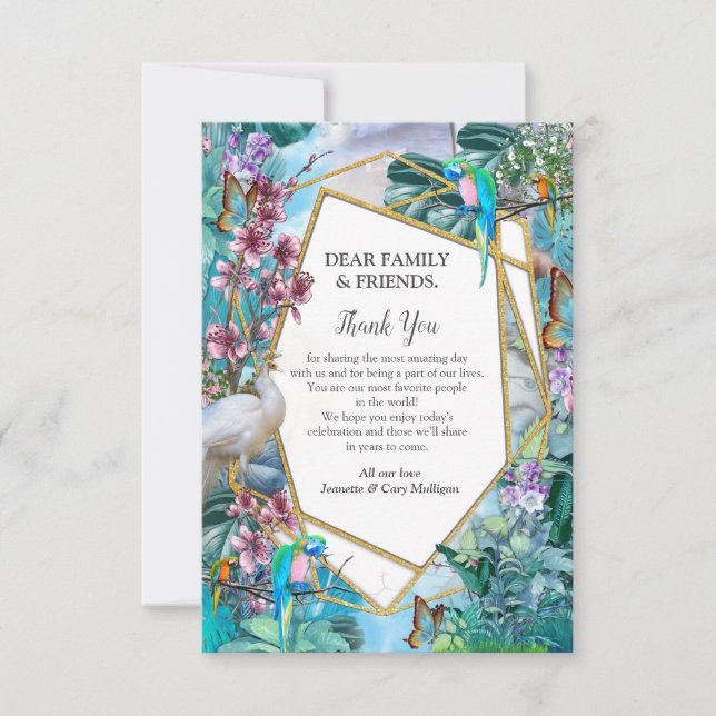 Tropical Surreal Landscape Thank You Card (Front)