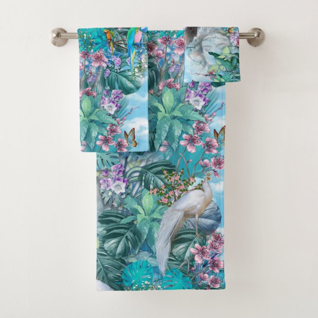 Tropical Surrealism Fantasy Bath Towel Set (Insitu)