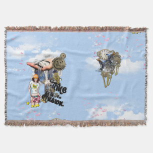 Tropical Surrealism Fantasy Throw Blanket