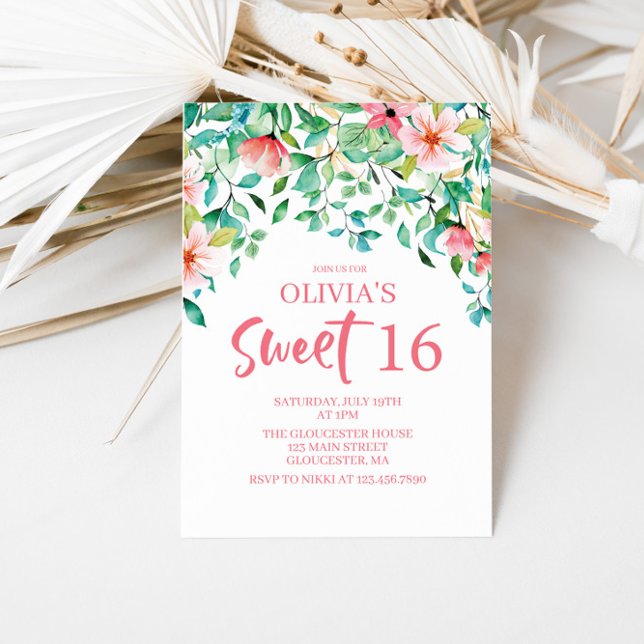 Tropical Sweet 16 Aloha Luau Birthday Invitation (Creator Uploaded)