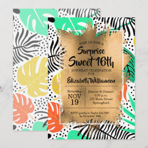 Tropical Sweet 16e anniversaire Invitations