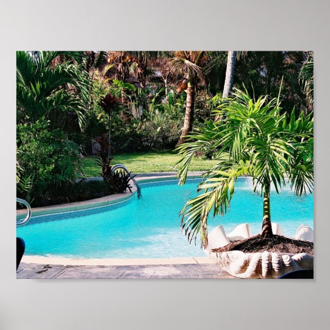 Tropical Swimming Pool Poster (Front)