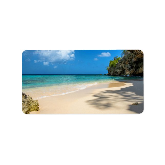 Tropical Tahiti Sandy Island Beach  Label (Front)