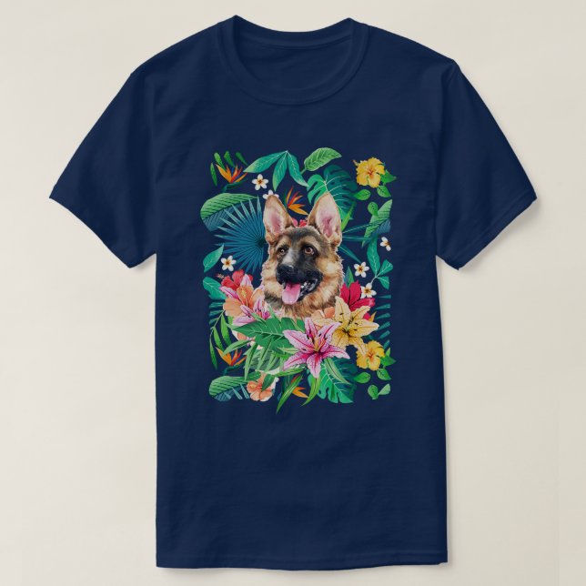 Tropical Tan German Shepherd Dog 1 T-Shirt (Design Front)