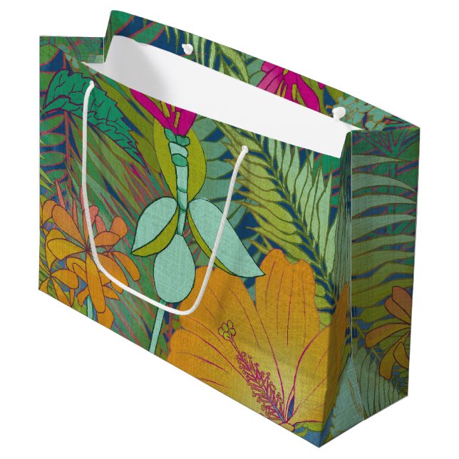 Tropical Tapestry II Large Gift Bag (Front Angled)
