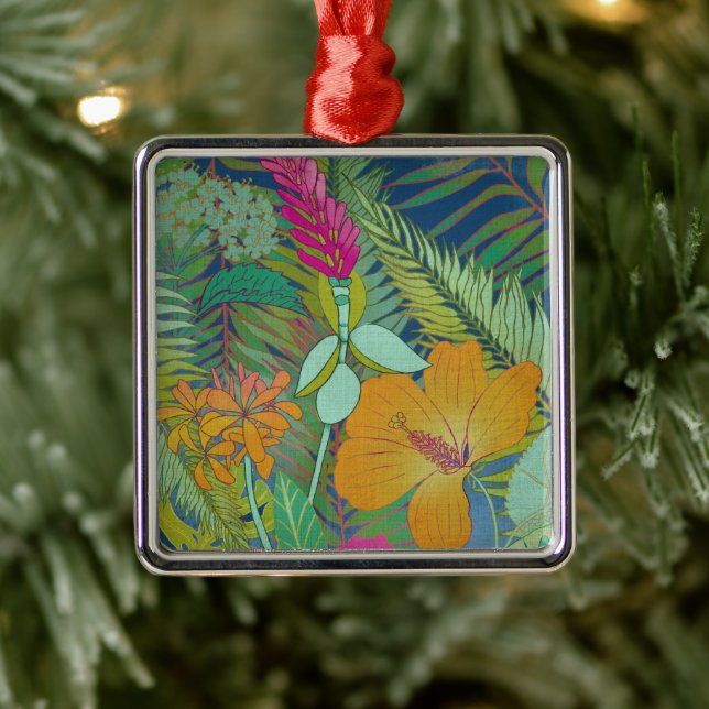 Tropical Tapestry II Metal Ornament (Tree)