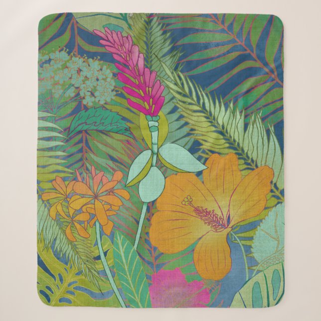 Tropical Tapestry II Sherpa Blanket (Front)