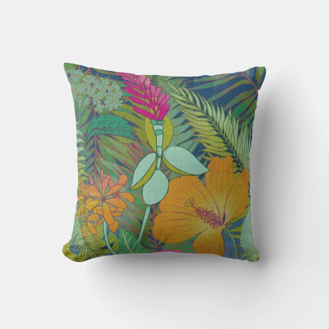 Tropical Tapestry II Throw Pillow (Front)