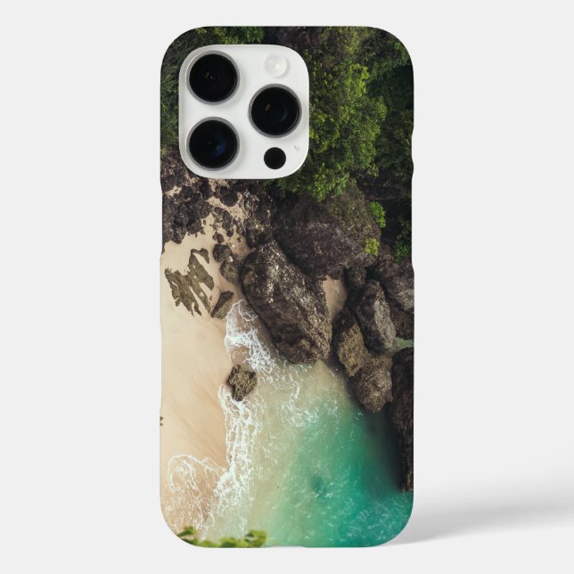 Tropical Teal Cove with Rock & Idyllic Beach Case-Mate iPhone Case (Back)