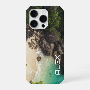 Tropical Teal Cove with Rock & Idyllic Beach iPhone 16 Pro Case
