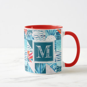 Tropical Teal Geometric Abstract Pattern Mug