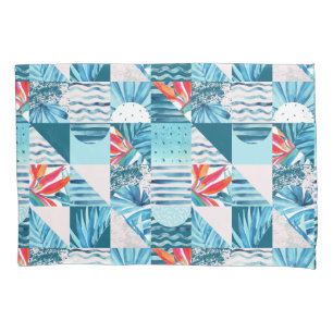 Tropical Teal Geometric Abstract Pattern Pillowcase