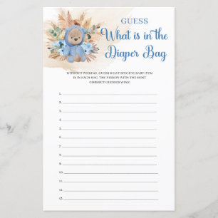 Tropical teddy bear what is in the diaper bag