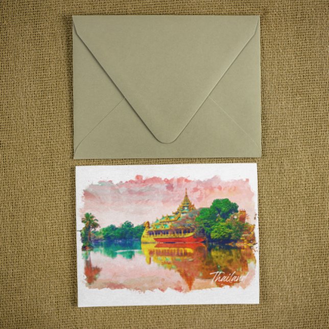 Tropical Thailand Beach Paradise Travel  Postcard (thailand buddha temple travel postcard)