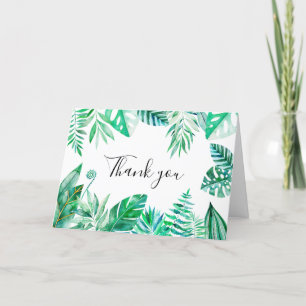 Tropical thank you card, tropical wedding card