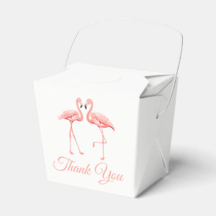 Tropical Thank You Pink Wedding Flamingos Bridal Favor Box