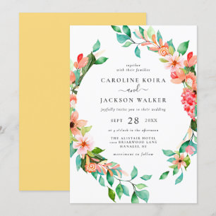 Tropical Theme Wedding Invitation