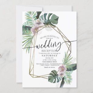 Tropical themed summer wedding invitation