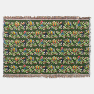Tropical Throw Blanket (Dark Green)