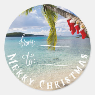 Tropical Tidings Label Sticker