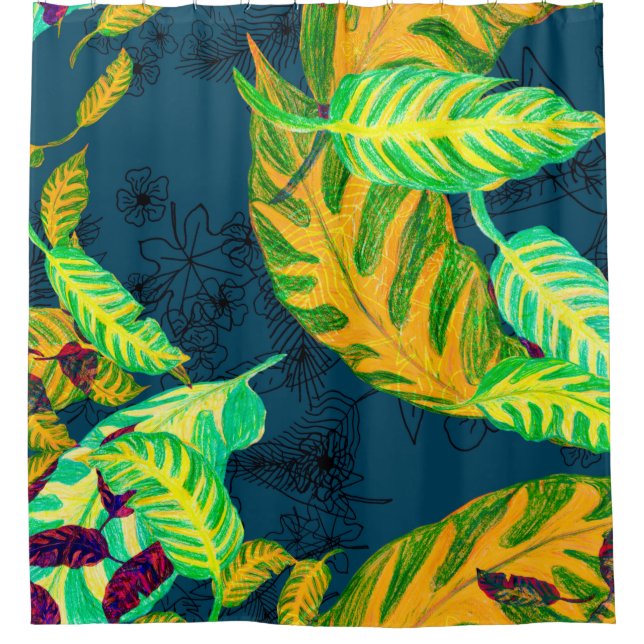 Tropical Tie Dye Blue Gouache. Tropical Pattern. G (Front)