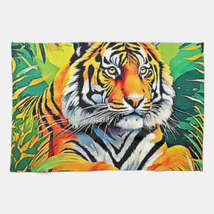 Tropical Tiger Art Kitchen Towel