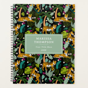 Tropical Tiger Black Botanical Jungle Safari Planner