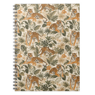 Tropical Tiger Botanical Spiral Notebook