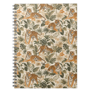 Tropical Tiger Botanical Spiral Notebook