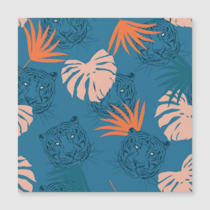 Tropical Tiger Leaves Deep Blue