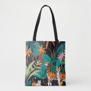 Tropical Tiger Trio Tote Bag